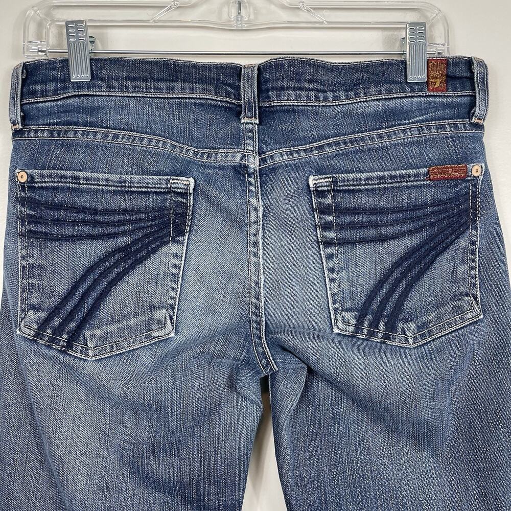 7 Seven For All Mankind Dojo Wide Leg Capri Jeans Size 28 Blue Crop Western Boho